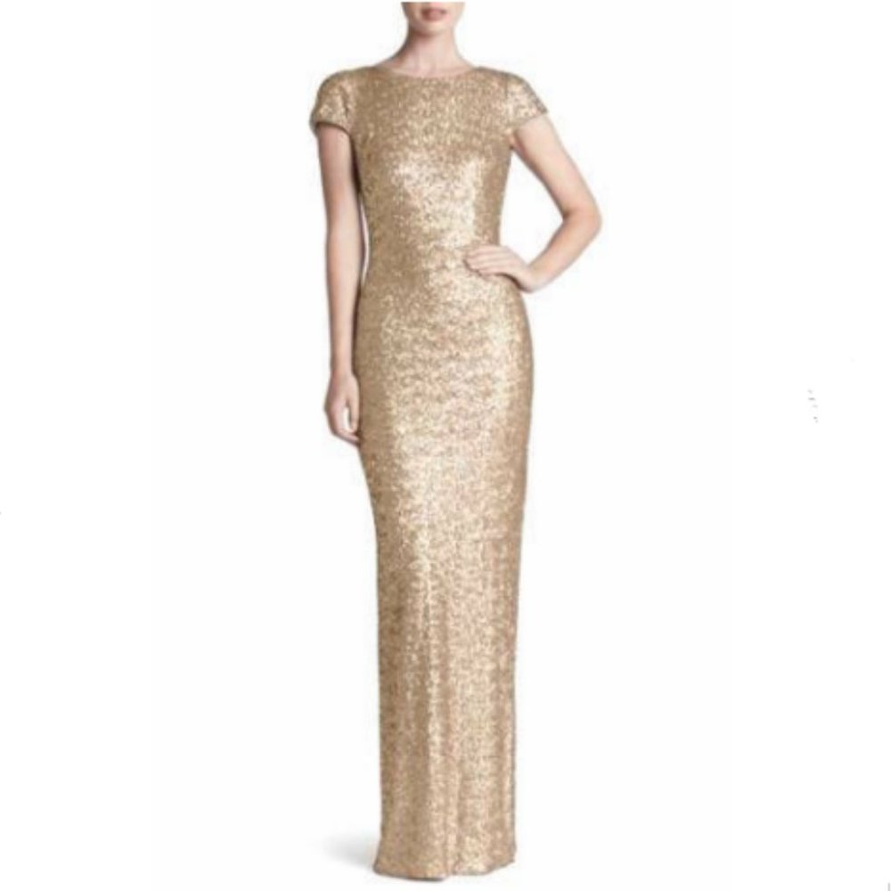 🌷🦋 HOST PICK 🌷🦋 Dress the Population Brushed Gold Teresa Gown